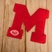 Vtg High School Letter M w Football Red & White