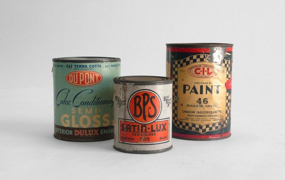 Items similar to Vintage Paint Can Collection on Etsy
