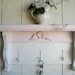 Romantic Chic Pink and White Old Wood Shelf....Hooks