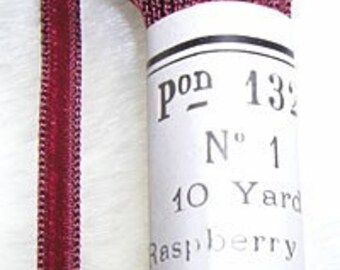 Vintage French 1920's Velvet Ribbon 3/16 inch Rare Gorgeous Raspberry