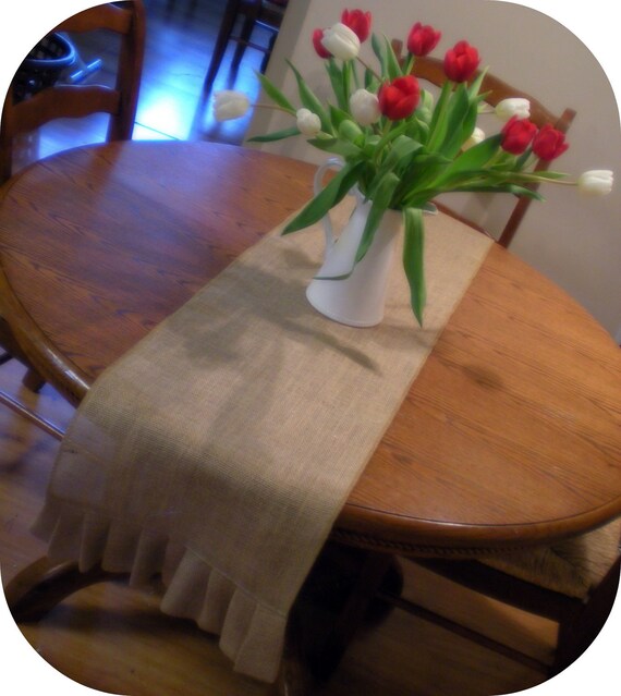 Burlap Table Runner 14 X 72 Perfect For Round Tables Ruffled Burlap Table Runner 14 X 72 Perfect For Round Tables