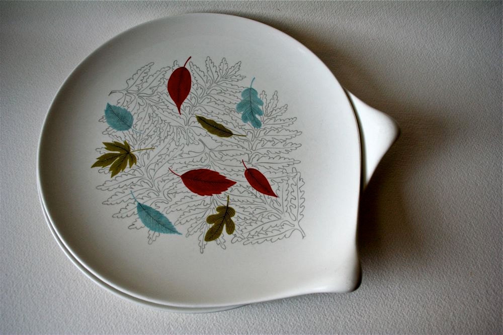 Vintage Eva Zeisel Plates Hall Hallcraft Century FernLeaf 2