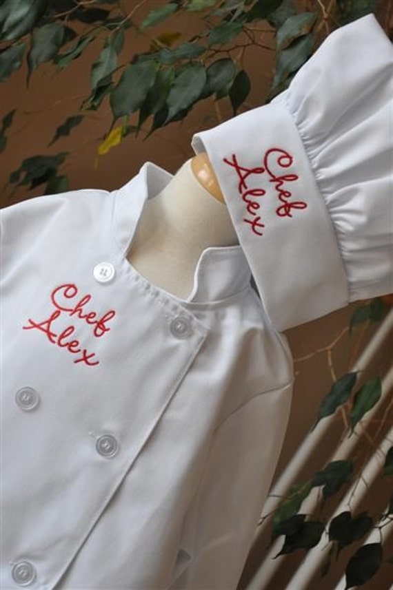 Child's Personalized Chef Coat and Matching Hat Set