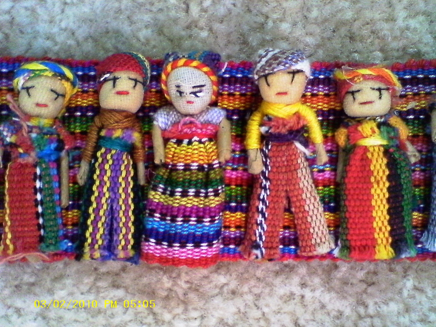 fabric unique vintage Guatemalan ThePassingOfTime Worry Unique Detailed Dolls 17 by