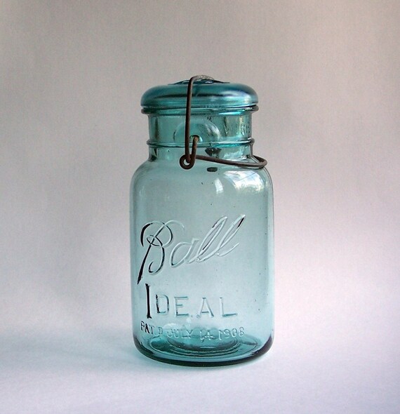 Ball Ideal Quart Jar glass lid wire closure