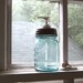 Reserved for Karen, a Vintage Pint Mason Jar Soap Dispenser with a plastic pump