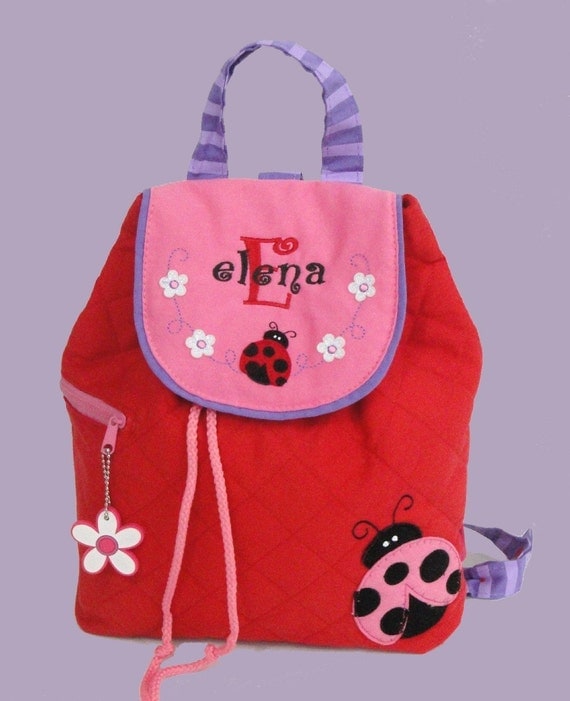 Child's Red Quilted Stephen Joseph LADYBUG Backpack Personalized For Free