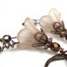 Vintage Style Lucite Flower Earrings, Champagne Beige, Copper Bronze, Dangle Earrings, Feminine Jewelry, For Her, Rose Smoke, Shabby Chic