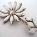 Vintage white milk stone and aurora borealis rhinestone brooch