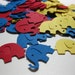 150 Primary Yellow Blue Red Elephant Die Cuts Confetti