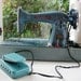 Vintage Metallic Blue Fleetwood Deluxe 195 Sewing Machine Japan