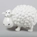 Fluffy Lamb Figurine in White