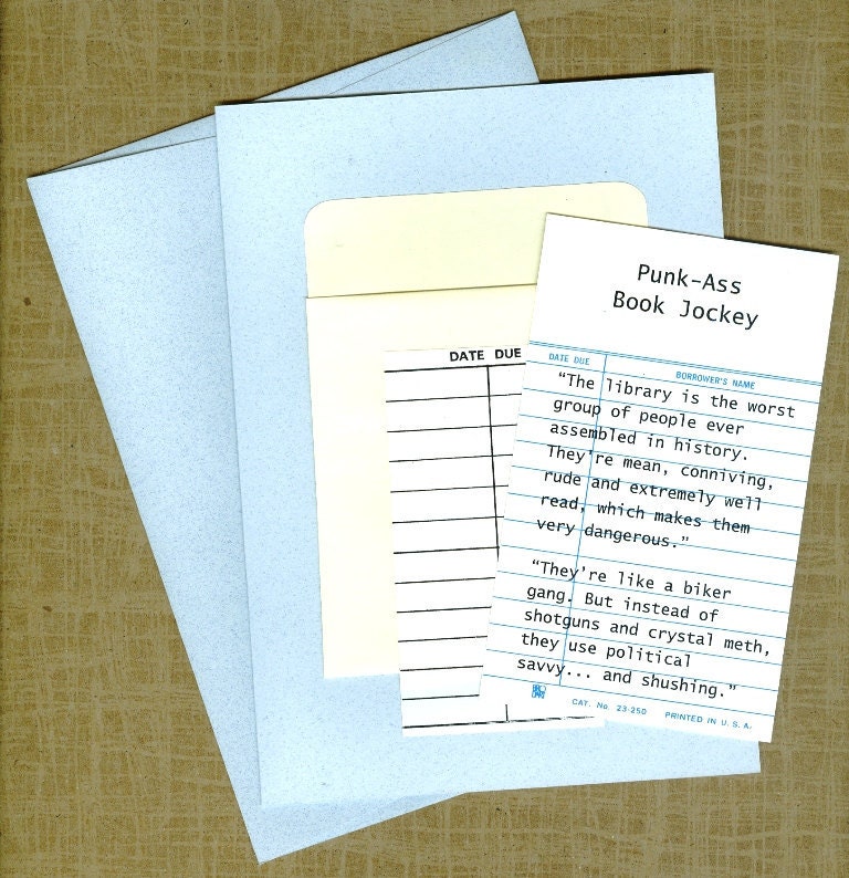 Punk Ass Book Jockey Card And Envelope In Sky Blue Inspired
