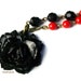 Black Rose Necklace. Resin Rose Jewelry. Vintage Style Gothic Statement Necklace.