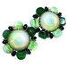 Vintage 50s Glass Earrings . Opalescent Earrings . Emerald Green Earrings . 50s Earrings . (Free Shipping USA) . Bree's Vintage