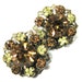 Vintage 50s Crystal Earrings . Flower Earrings . Smoky Topaz . Art Nouveau . 50s Earrings