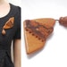 80s large artisan leather AVANTGARDE statement brooch