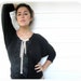 Black Shirt Ruffle for Women Black Lace and Cream Trim and Bow for Women from the E W McCall Line
