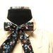 Black Cotton Floral Bow Tie for Women by E W McCall