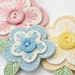 Pale and Sweet Pastel Blossoms Hair Clip Set