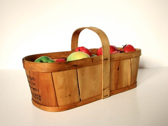 Vintage Wood Berry Fruit Basket Gathering Picking Harvest   Il 570xN.334639137 