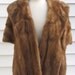 Vintage 1950s Mink Cape Jacket Capelet XS S M One Size Light Brown