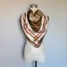 Vintage 70s Scarf Large Masterpiece Handkerchief Gold Chain Emerald Jeweled Art Print Scarf