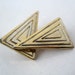 Vintage Tribal Earrings Gold 80s Triangle Geometric Jewelry Clip On