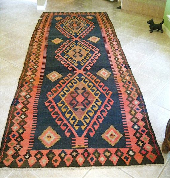 On reserve for Elizabeth Sale 11 X 4 Vintage Kilim Runner