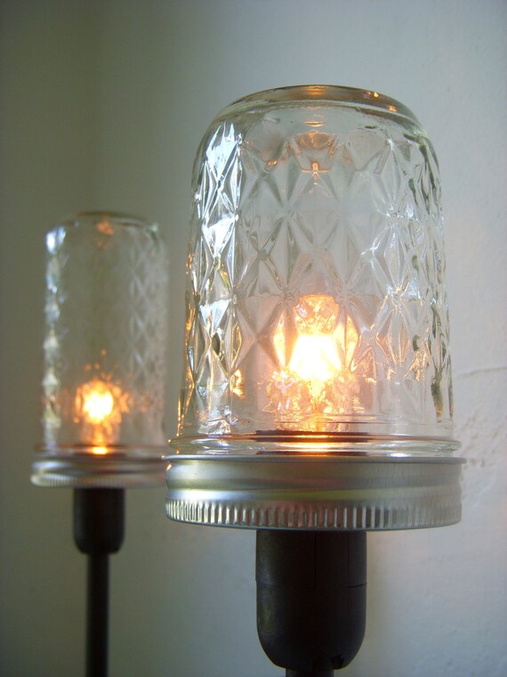 Mason Jar Lighting Table Top Lamp Rustic Mason Jar Lighting Table Top Lamp Rustic Modern Clear Quilted Pattern Ball Jelly