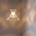 Crystal Clear Star Burst Cut Glass Compote Pendant Light - Original BootsNGus Upcycled Lighting Lamp Design