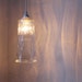 Frozen Faux Bois - Crystal Clear Wood Themed Pressed Glass Pendant Light - OOAK UpCycled BootsnGus Lighting Fixture