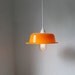 ORANGE - upcycled vintage pyrex bowl pendant light - repurposed pyrex casserole dish hanging lamp - OOAK BootsNGus lighting fixture
