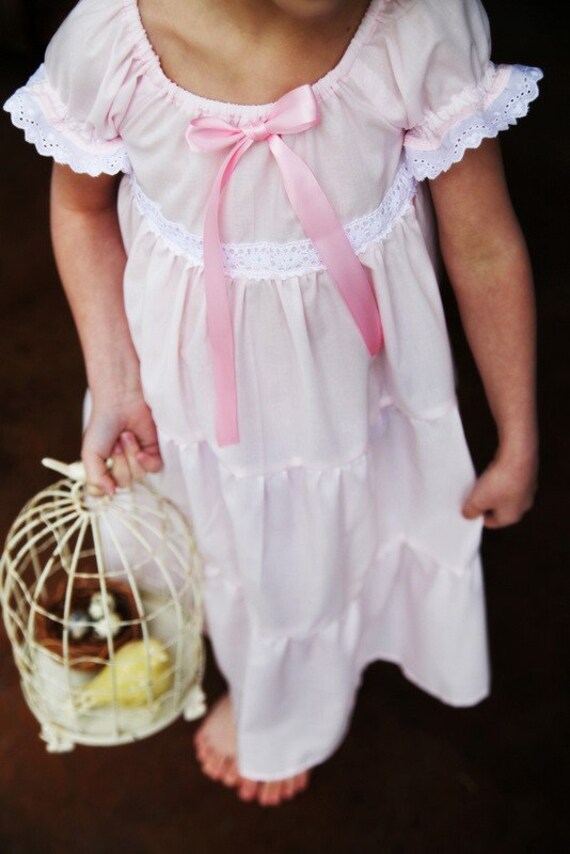 Items similar to Pink Nightgown Girls sizes 6 through 10 on Etsy