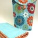 Compact Diaper and Wipe Tote with Changing Pad, blue and orange