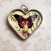 Butterfly Heart Pendant in Antiqued Silver - Resin Heart Charm, Valentine Gift, Heart Jewelry