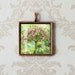 French Garden Photo Pendant - Monets Garden, Giverny - Wearable Art - Square Antiqued Copper Charm - Photo Jewelry