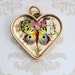 Butterfly Heart Pendant - Valentines Day, Antiqued Gold with Vintage Art and Flowers - Heart Charm - Resin Jewelry