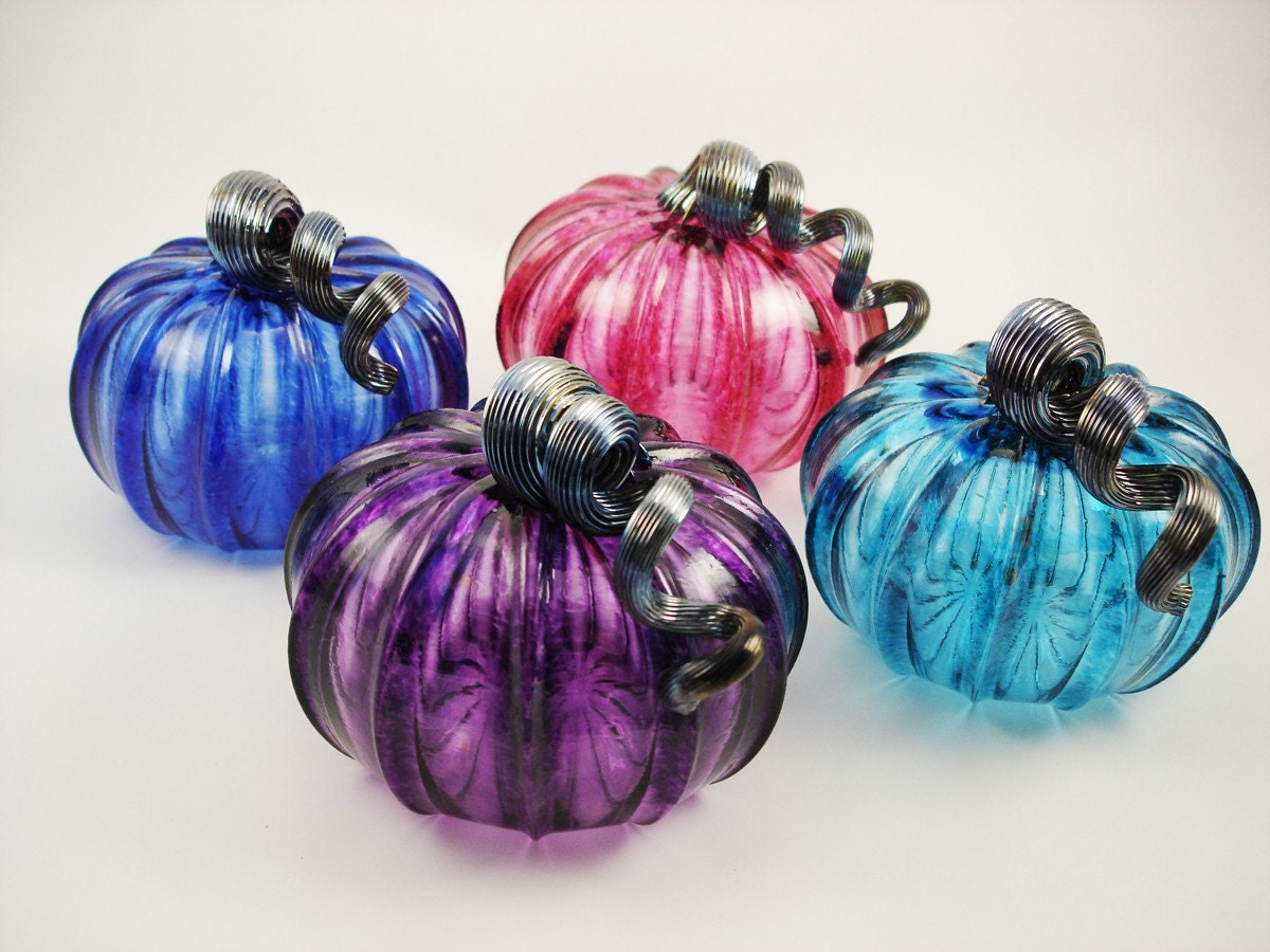 Hand Blown Glass Pumpkins By Lukeadamsglass On Etsy 4174