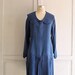 80s navy silk flapper dress