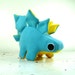 Plush Stegosaurus in Swan Blue with Bright Yellow Accents Handmade with Upcycled, Recycled, & Eco Friendly Materials