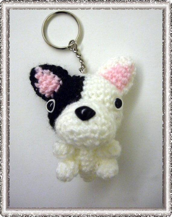Items similar to Amigurumi Dog Keychain (French Bulldog ...