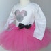 PINK Minnie Mouse 18 months costume Disney dress tutu & Long Sleeve rhinestone top