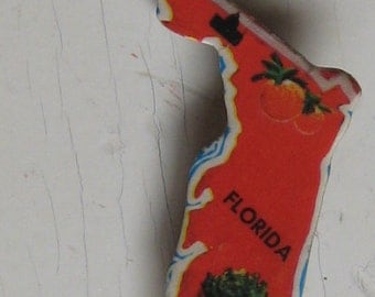 Florida Vintage Puzzle Pin Milton Bradley 1956