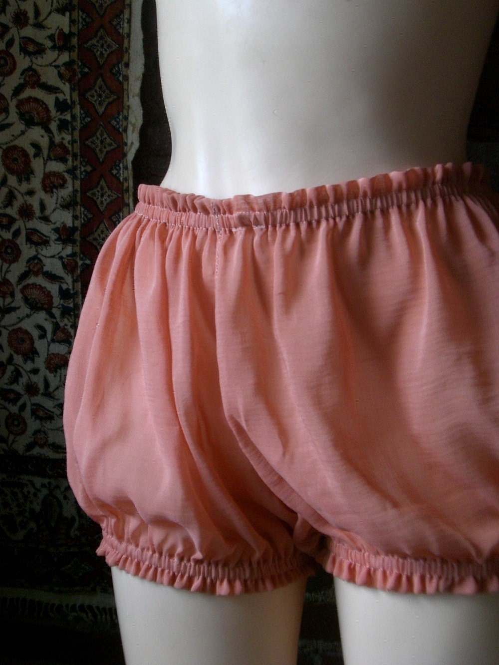 Ethereal Sheer Peach Silk Bloomers custom size