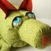 Pickle - A One of a Kind Baby Friendly Stuffed Animal Pig in Green Polka Dots
