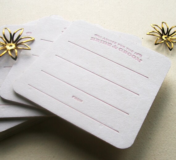 Letterpress Coaster Bride and Groom wedding advice Bulk 50