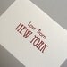 SALE - Letterpress Greeting Card - Love from New York