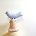 SALE Modern Primitive Cloth Folk Art Doll with a Bird on top of her Head Use coupon code LOVE15 at checkout for 15% OFF.