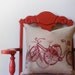 bikes pillow in red